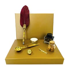 Conjunto de oca granate y mango dorado / Conjunt d'oca grana i mànec daurat
